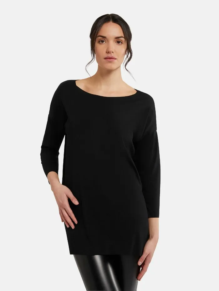 Aurora Pure Cut Pullover Black Women Wolford Longsleeve Shirts