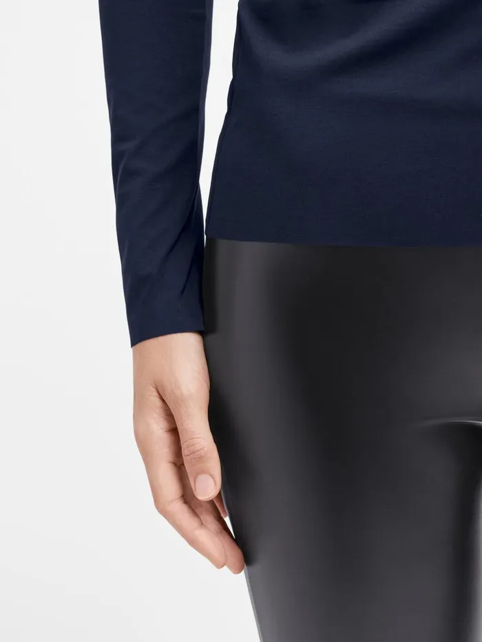 Aurora Pure Pullover Navy Opal Women Wolford Longsleeve Shirts