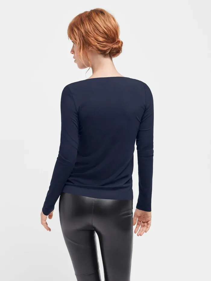 Aurora Pure Pullover Navy Opal Women Wolford Longsleeve Shirts