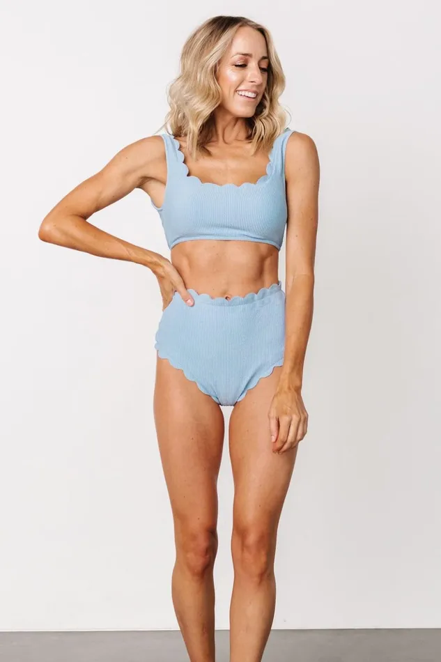 Baltic Born Bikini Honolulu Scalloped Bikini Top Dusty Blue 8211 Women