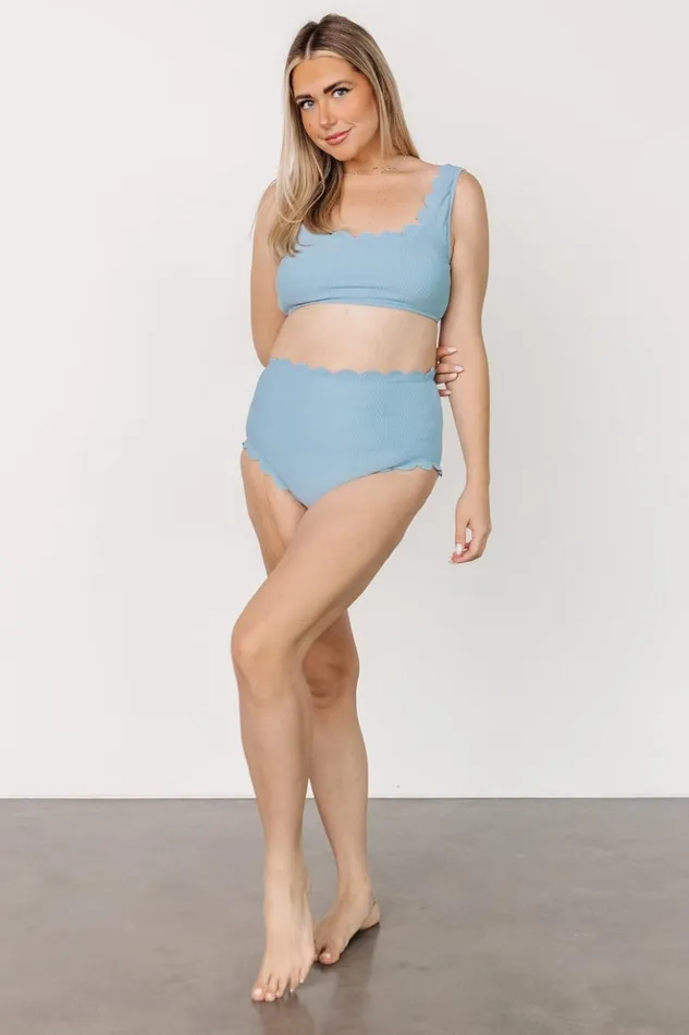 Baltic Born Bikini Honolulu Scalloped Bikini Top Dusty Blue 8211 Women