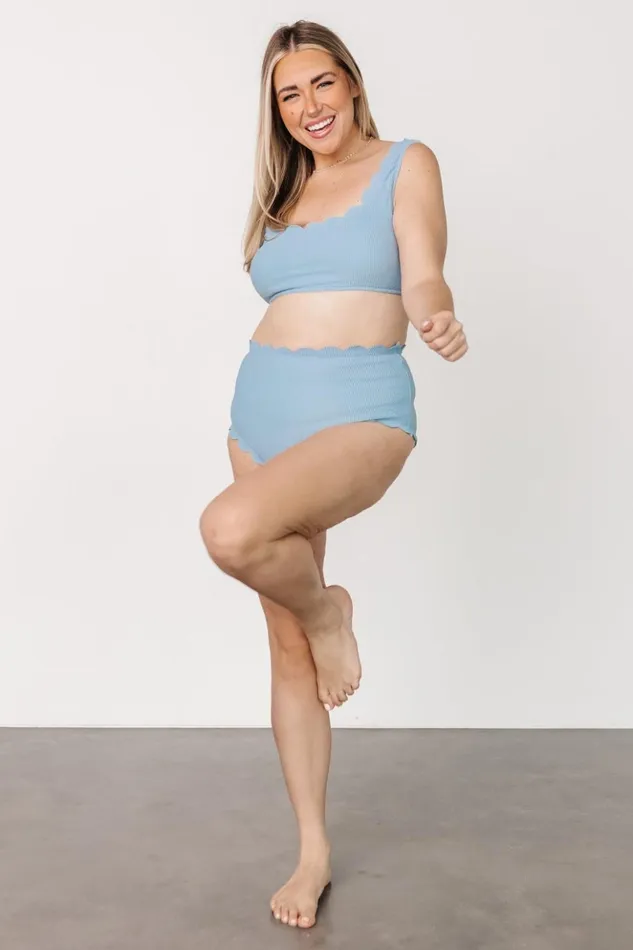 Baltic Born Bikini Honolulu Scalloped Bikini Top Dusty Blue 8211 Women
