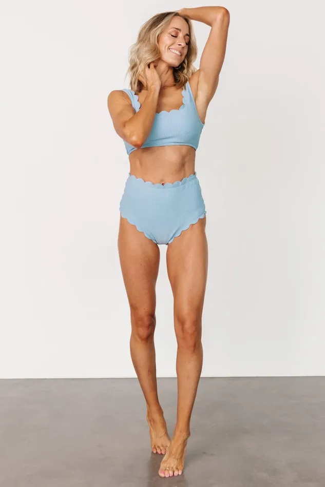 Baltic Born Bikini Honolulu Scalloped Bikini Top Dusty Blue 8211 Women