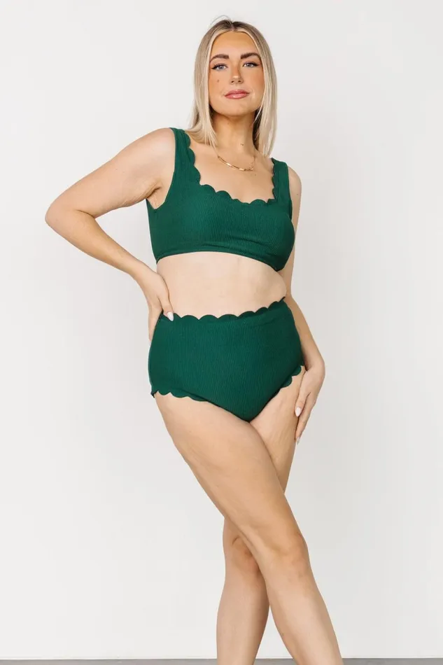 Baltic Born Bikini Honolulu Scalloped Bikini Top Green 8211 Women