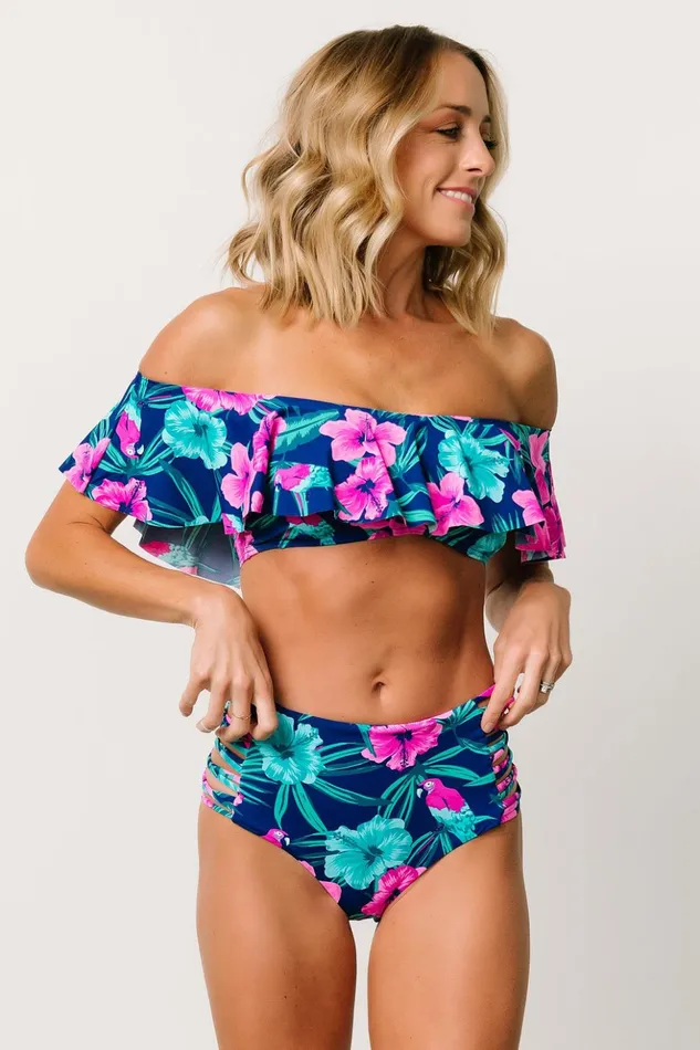 Baltic Born Bikini Keke Off Shoulder Bikini Top Navy Tropical Floral 8211 Women Baltic Born Bikini Keke Off Shoulder Bikini Top Navy Tropical Floral 8211 Women