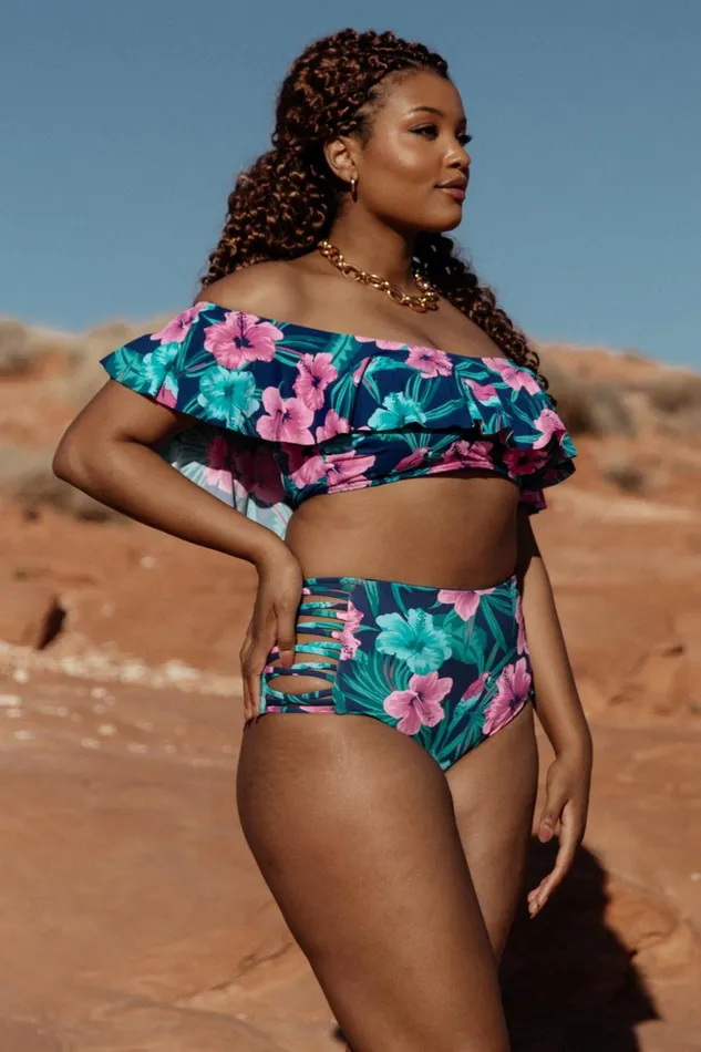 Baltic Born Bikini Keke Off Shoulder Bikini Top Navy Tropical Floral 8211 Women Baltic Born Bikini Keke Off Shoulder Bikini Top Navy Tropical Floral 8211 Women