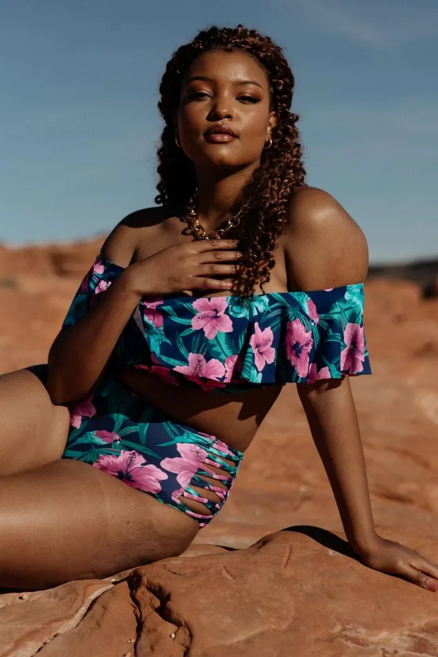 Baltic Born Bikini Keke Off Shoulder Bikini Top Navy Tropical Floral 8211 Women Baltic Born Bikini Keke Off Shoulder Bikini Top Navy Tropical Floral 8211 Women