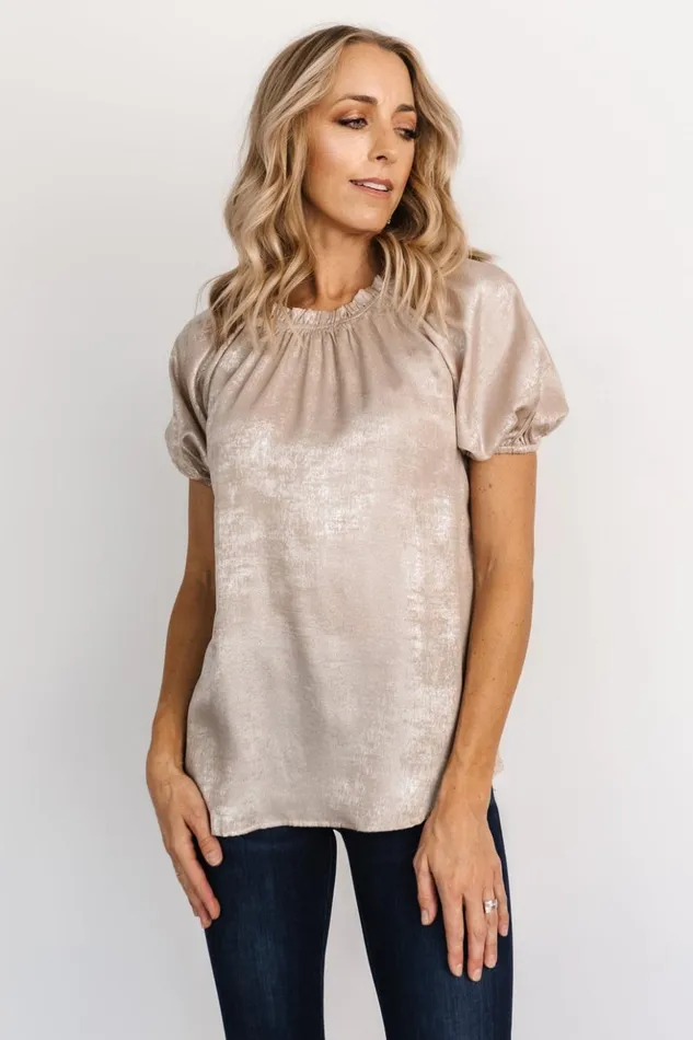 Baltic Born Blouses and Shirts Angelica Shimmer Top Champagne 8211 Women