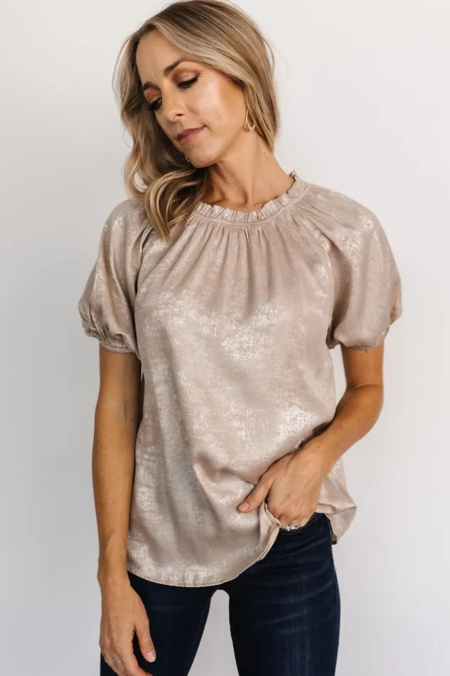 Baltic Born Blouses and Shirts Angelica Shimmer Top Champagne 8211 Women Baltic Born Blouses and Shirts Angelica Shimmer Top Champagne 8211 Women