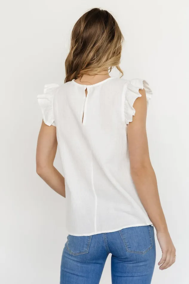 Baltic Born Blouses and Shirts Arlowe Ruffle Top White 8211 Women Baltic Born Blouses and Shirts Arlowe Ruffle Top White 8211 Women