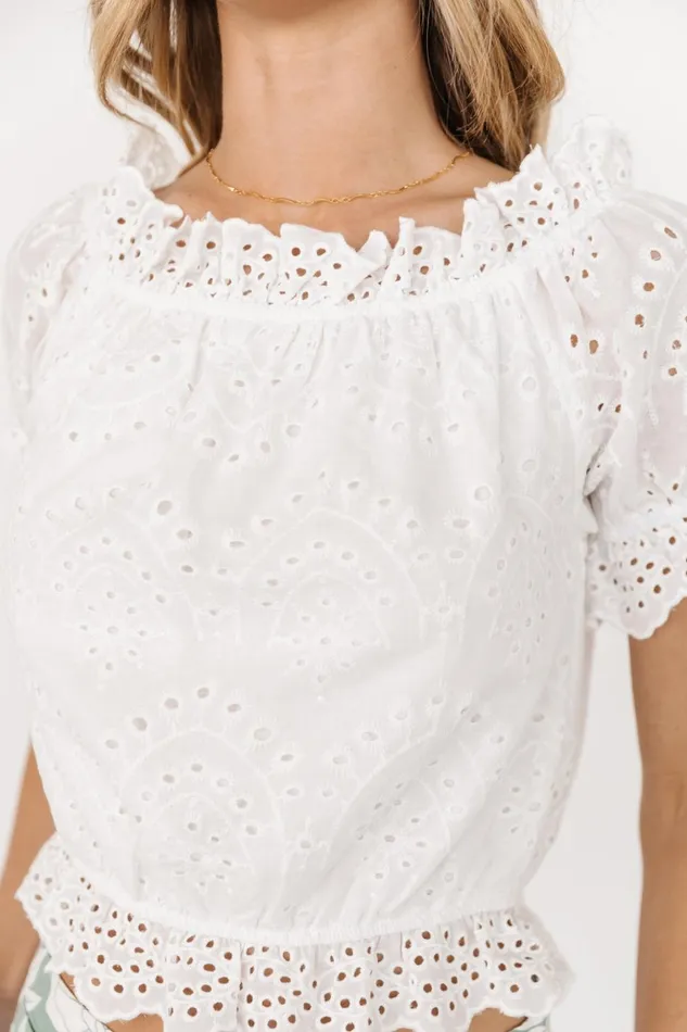 Baltic Born Blouses and Shirts Betty Eyelet Ruffle Top White 8211 Women Baltic Born Blouses and Shirts Betty Eyelet Ruffle Top White 8211 Women