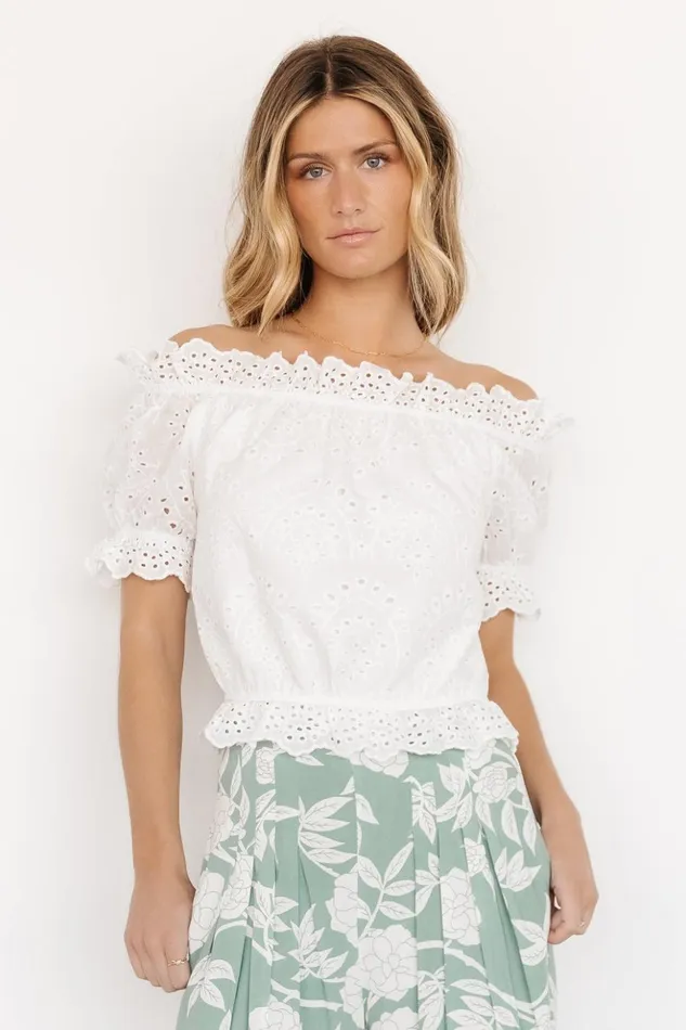 Baltic Born Blouses and Shirts Betty Eyelet Ruffle Top White 8211 Women Baltic Born Blouses and Shirts Betty Eyelet Ruffle Top White 8211 Women