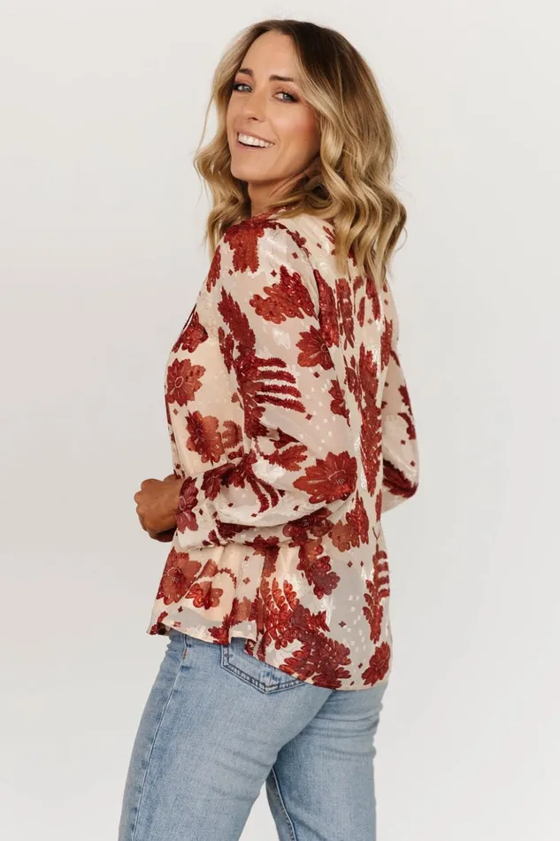 Baltic Born Blouses and Shirts Charlotte Tie Blouse Cream Rust 8211 Women Baltic Born Blouses and Shirts Charlotte Tie Blouse Cream Rust 8211 Women