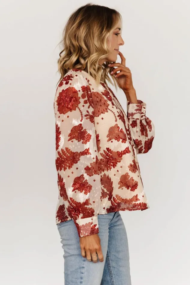 Baltic Born Blouses and Shirts Charlotte Tie Blouse Cream Rust 8211 Women Baltic Born Blouses and Shirts Charlotte Tie Blouse Cream Rust 8211 Women