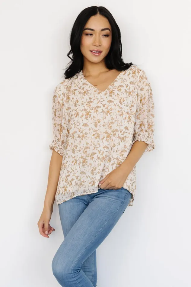 Baltic Born Blouses and Shirts Cordova Top Cream Multi Floral 8211 Women