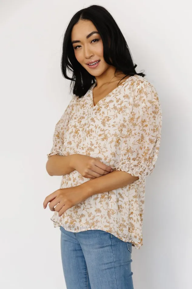 Baltic Born Blouses and Shirts Cordova Top Cream Multi Floral 8211 Women Baltic Born Blouses and Shirts Cordova Top Cream Multi Floral 8211 Women