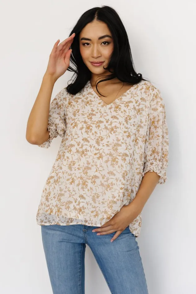 Baltic Born Blouses and Shirts Cordova Top Cream Multi Floral 8211 Women Baltic Born Blouses and Shirts Cordova Top Cream Multi Floral 8211 Women
