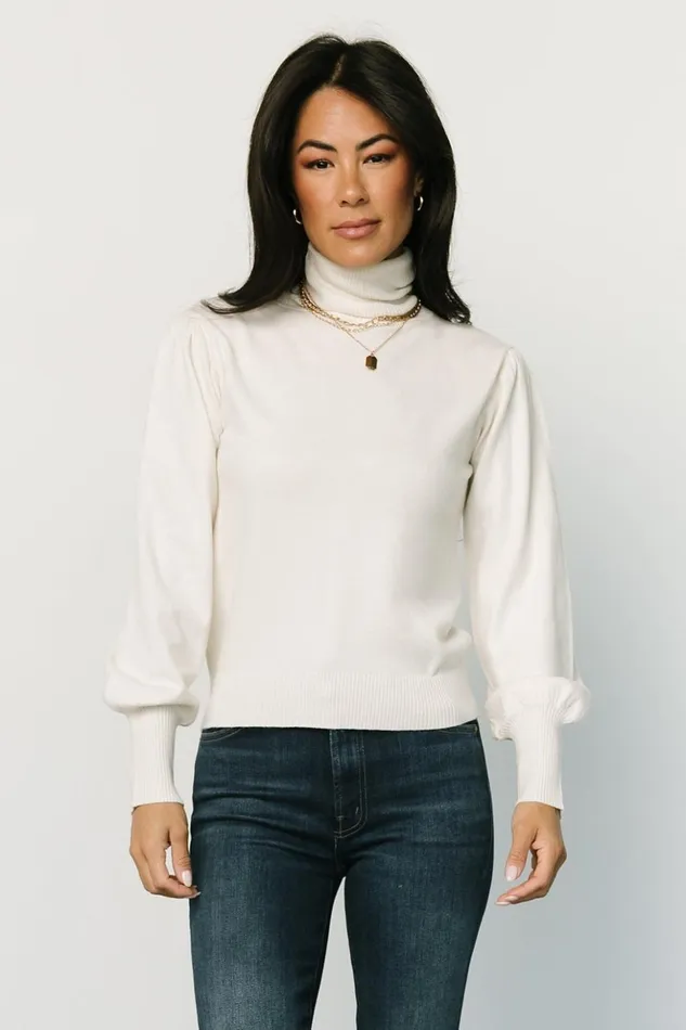 Baltic Born Blouses and Shirts Danica Turtleneck Knit Top Ivory 8211 Women