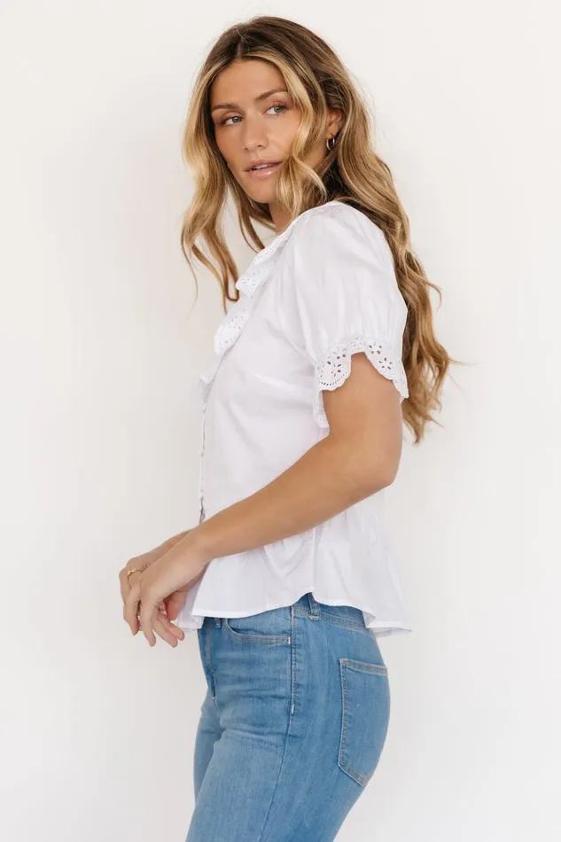 Baltic Born Blouses and Shirts Devereux Button Eyelet Top White 8211 Women Baltic Born Blouses and Shirts Devereux Button Eyelet Top White 8211 Women