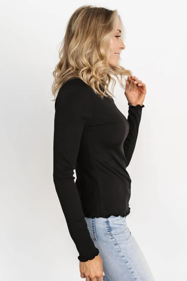 Baltic Born Blouses and Shirts Gale Ribbed Top Black 8211 Women Baltic Born Blouses and Shirts Gale Ribbed Top Black 8211 Women