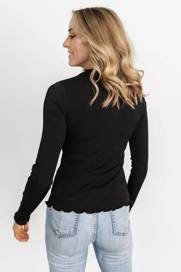 Baltic Born Blouses and Shirts Gale Ribbed Top Black 8211 Women Baltic Born Blouses and Shirts Gale Ribbed Top Black 8211 Women