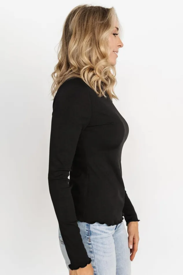 Baltic Born Blouses and Shirts Gale Ribbed Top Black 8211 Women Baltic Born Blouses and Shirts Gale Ribbed Top Black 8211 Women