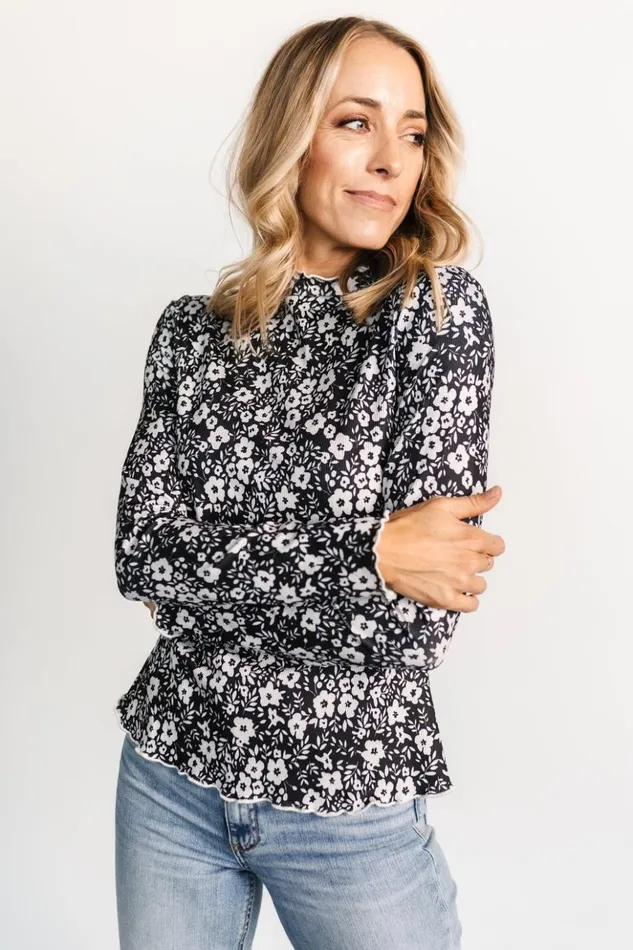 Baltic Born Blouses and Shirts Gale Ribbed Top Black White 8211 Women Baltic Born Blouses and Shirts Gale Ribbed Top Black White 8211 Women