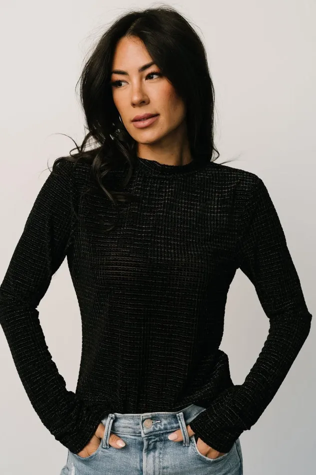 Baltic Born Blouses and Shirts Joss Velvet Top Black 8211 Women Baltic Born Blouses and Shirts Joss Velvet Top Black 8211 Women