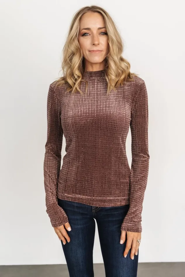 Baltic Born Blouses and Shirts Joss Velvet Top Dusty Clove 8211 Women