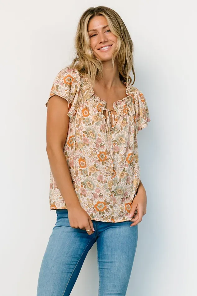 Baltic Born Blouses and Shirts Jude Boho Top Cream Multi 8211 Women Baltic Born Blouses and Shirts Jude Boho Top Cream Multi 8211 Women