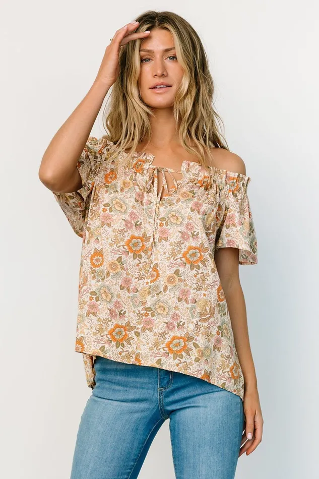 Baltic Born Blouses and Shirts Jude Boho Top Cream Multi 8211 Women Baltic Born Blouses and Shirts Jude Boho Top Cream Multi 8211 Women