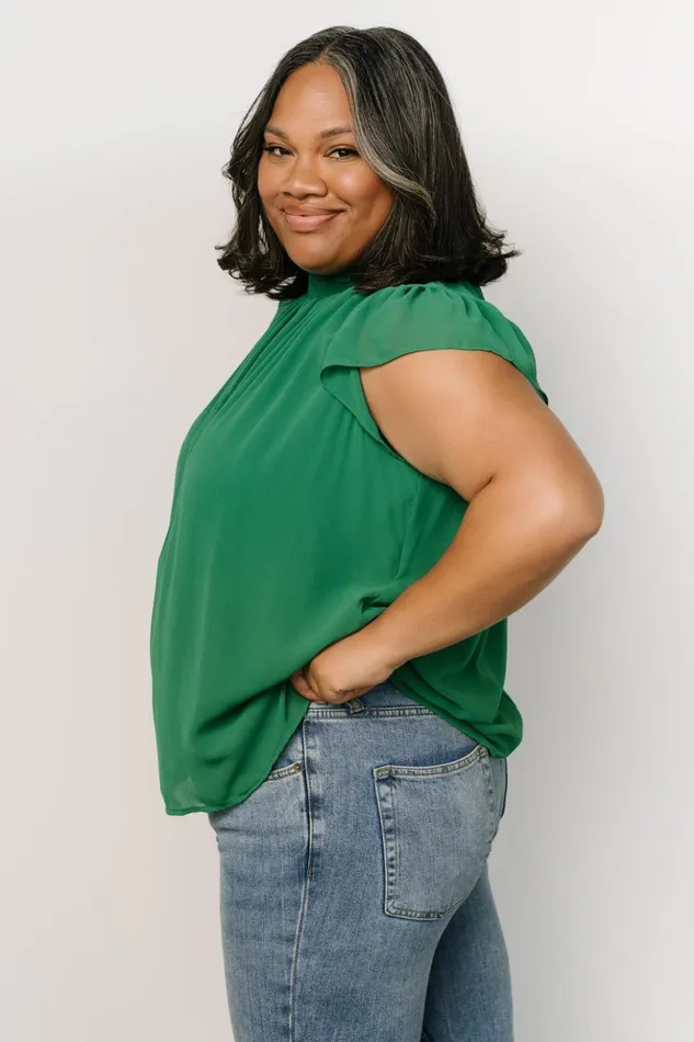 Baltic Born Blouses and Shirts Leah Mock Neck Top Green 8211 Women Baltic Born Blouses and Shirts Leah Mock Neck Top Green 8211 Women