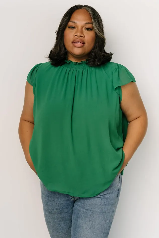 Baltic Born Blouses and Shirts Leah Mock Neck Top Green 8211 Women Baltic Born Blouses and Shirts Leah Mock Neck Top Green 8211 Women