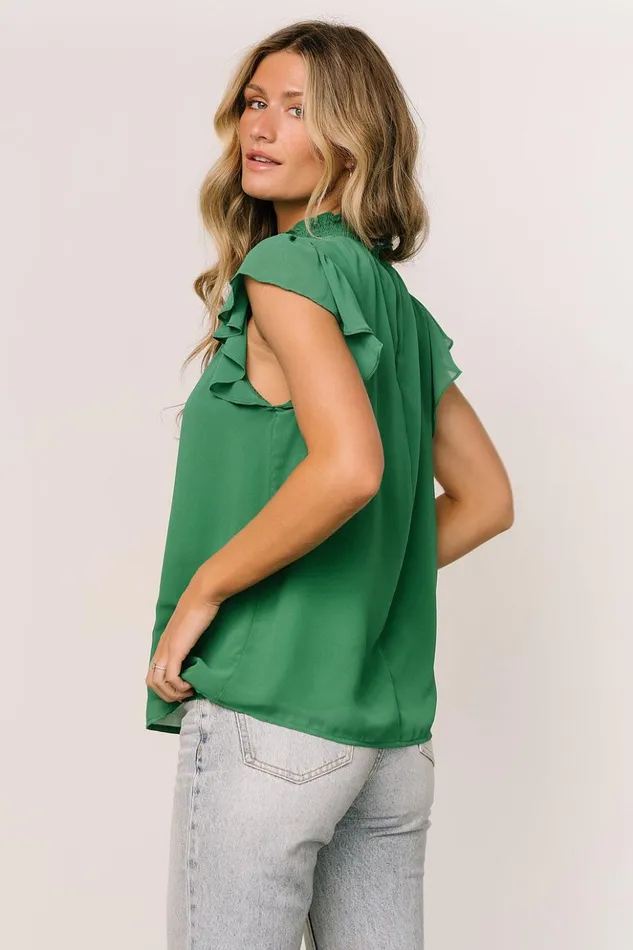 Baltic Born Blouses and Shirts Leah Mock Neck Top Green 8211 Women Baltic Born Blouses and Shirts Leah Mock Neck Top Green 8211 Women