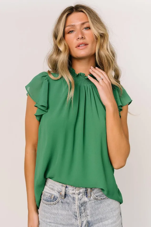Baltic Born Blouses and Shirts Leah Mock Neck Top Green 8211 Women Baltic Born Blouses and Shirts Leah Mock Neck Top Green 8211 Women