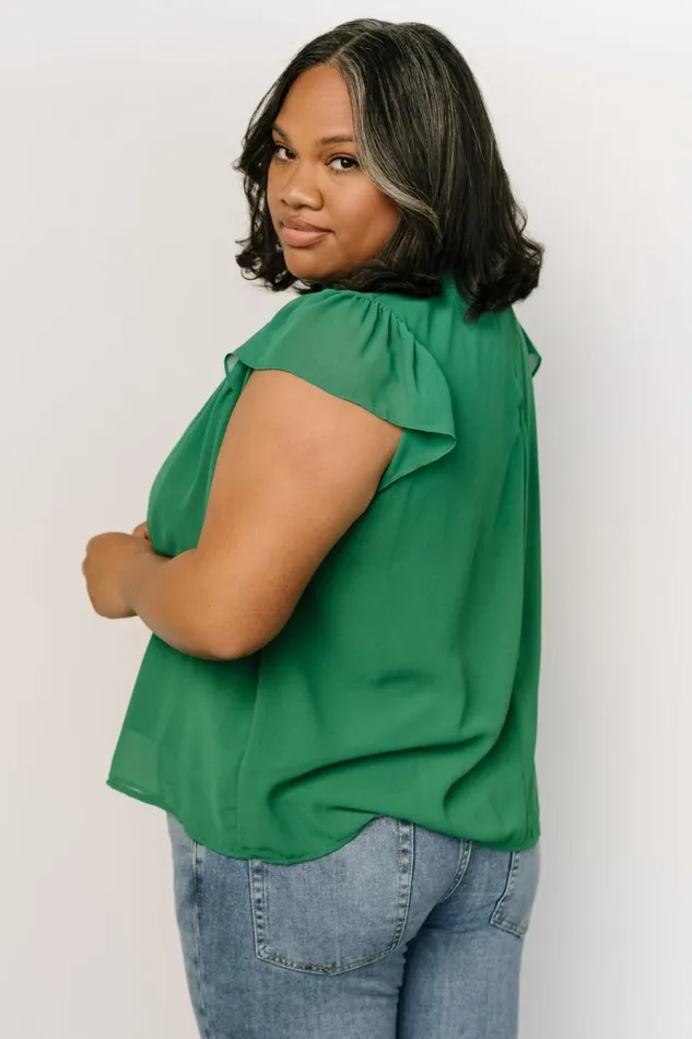 Baltic Born Blouses and Shirts Leah Mock Neck Top Green 8211 Women Baltic Born Blouses and Shirts Leah Mock Neck Top Green 8211 Women