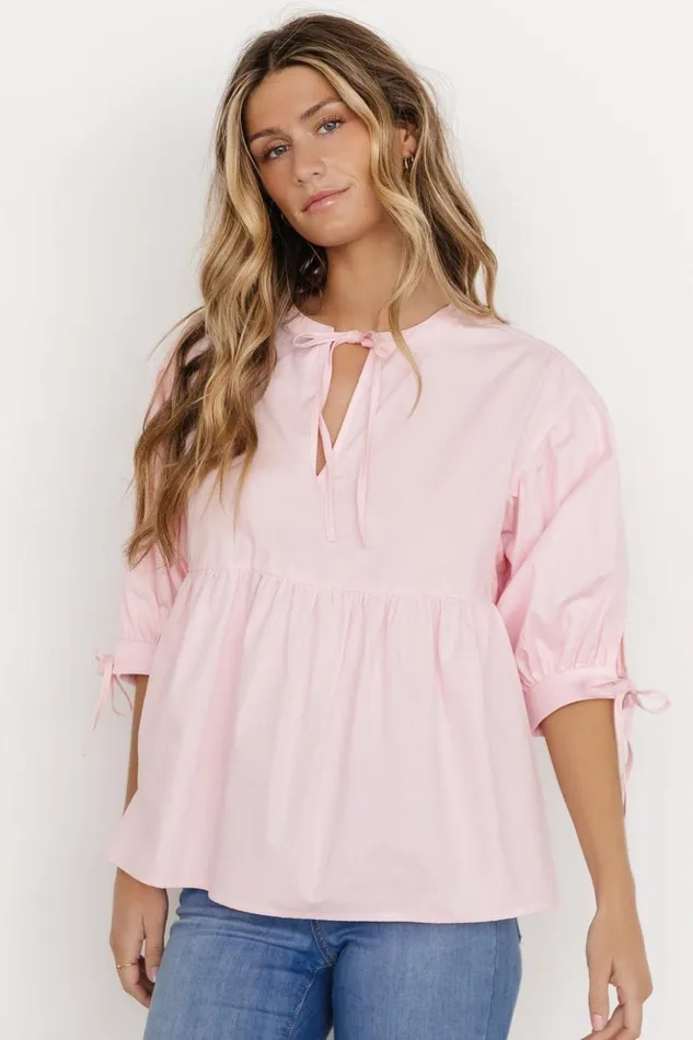 Baltic Born Blouses and Shirts Lexi Tie Top Pink 8211 Women