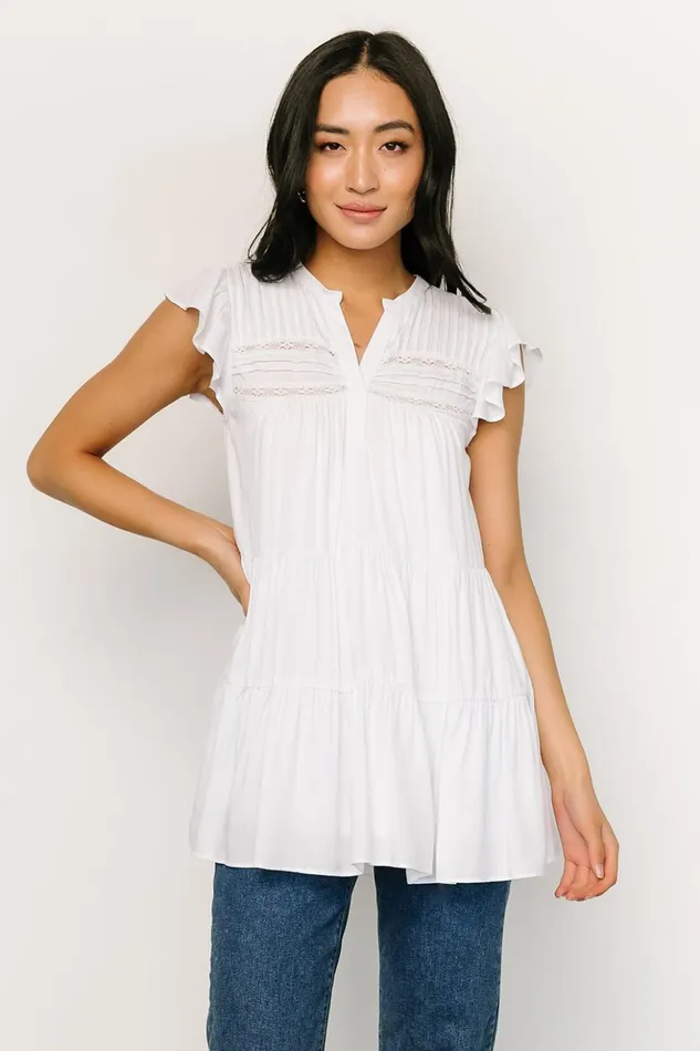 Baltic Born Blouses and Shirts Margaret Tiered Top White 8211 Women