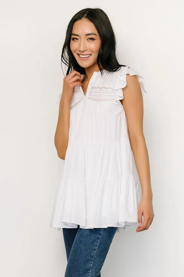 Baltic Born Blouses and Shirts Margaret Tiered Top White 8211 Women Baltic Born Blouses and Shirts Margaret Tiered Top White 8211 Women