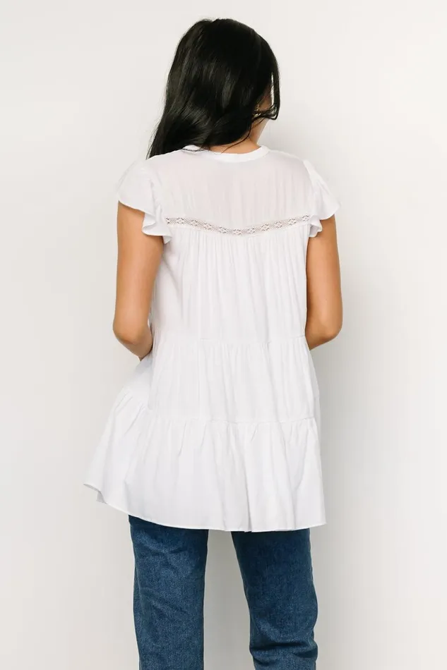 Baltic Born Blouses and Shirts Margaret Tiered Top White 8211 Women Baltic Born Blouses and Shirts Margaret Tiered Top White 8211 Women