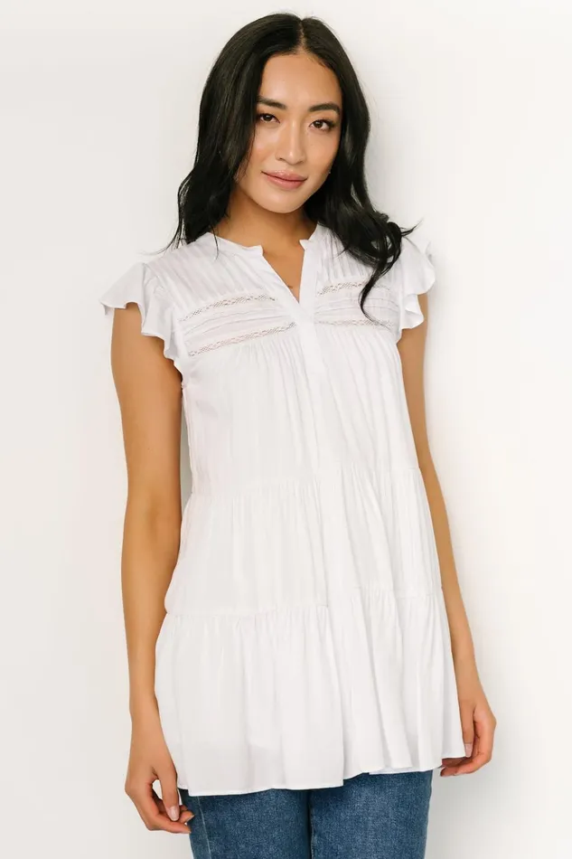 Baltic Born Blouses and Shirts Margaret Tiered Top White 8211 Women Baltic Born Blouses and Shirts Margaret Tiered Top White 8211 Women