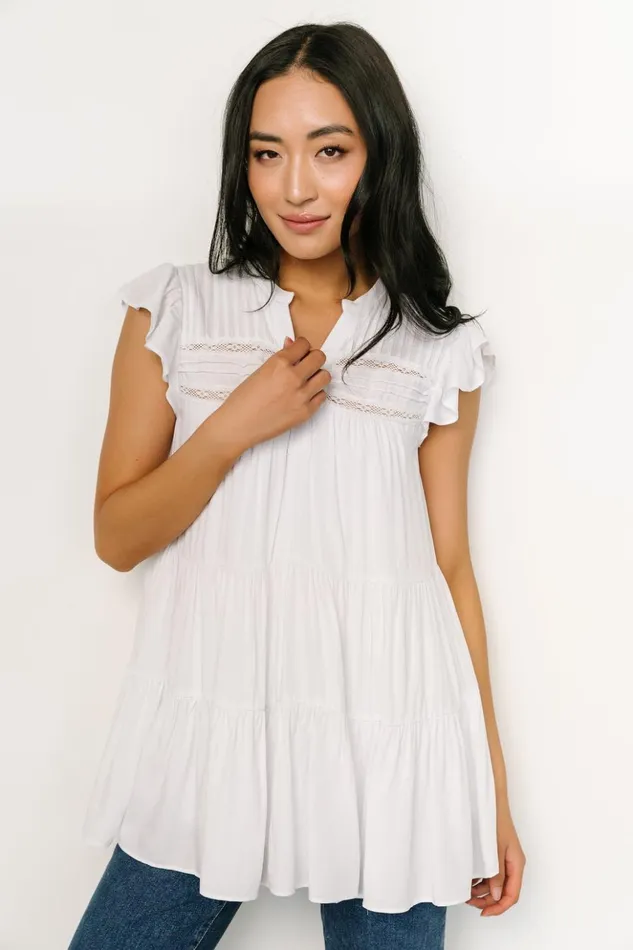 Baltic Born Blouses and Shirts Margaret Tiered Top White 8211 Women Baltic Born Blouses and Shirts Margaret Tiered Top White 8211 Women