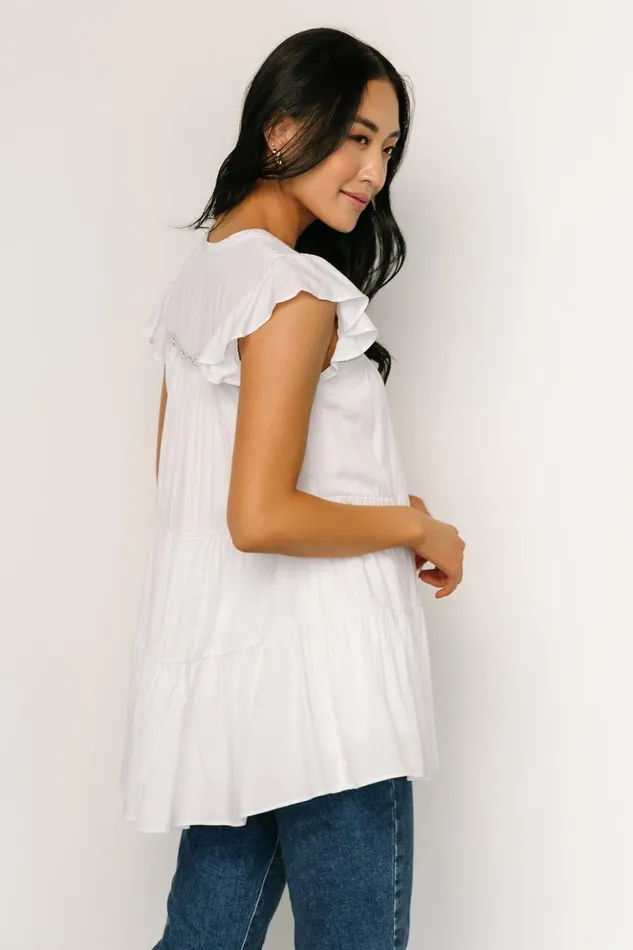 Baltic Born Blouses and Shirts Margaret Tiered Top White 8211 Women Baltic Born Blouses and Shirts Margaret Tiered Top White 8211 Women