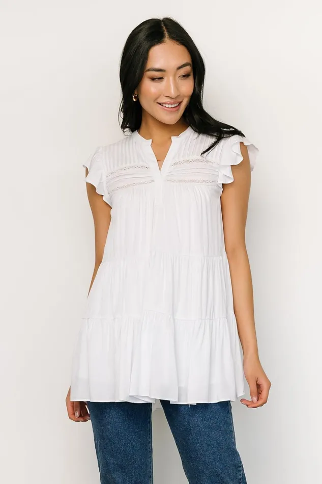 Baltic Born Blouses and Shirts Margaret Tiered Top White 8211 Women Baltic Born Blouses and Shirts Margaret Tiered Top White 8211 Women