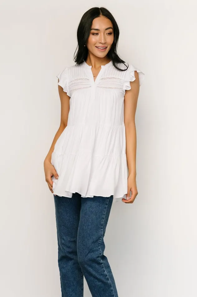 Baltic Born Blouses and Shirts Margaret Tiered Top White 8211 Women Baltic Born Blouses and Shirts Margaret Tiered Top White 8211 Women
