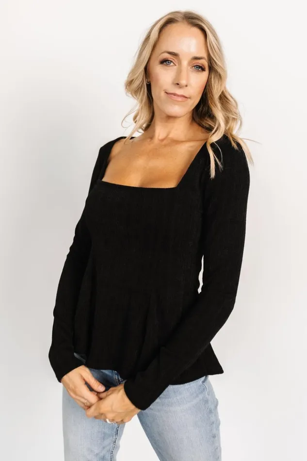 Baltic Born Blouses and Shirts Murphy Square Neck Top Black 8211 Women