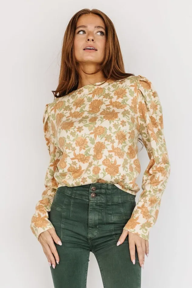 Baltic Born Blouses and Shirts Porter Sweater Ivory Multi Floral 8211 Women Baltic Born Blouses and Shirts Porter Sweater Ivory Multi Floral 8211 Women