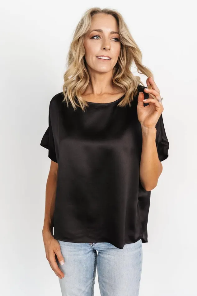 Baltic Born Blouses and Shirts Rory Satin Top Black 8211 Women