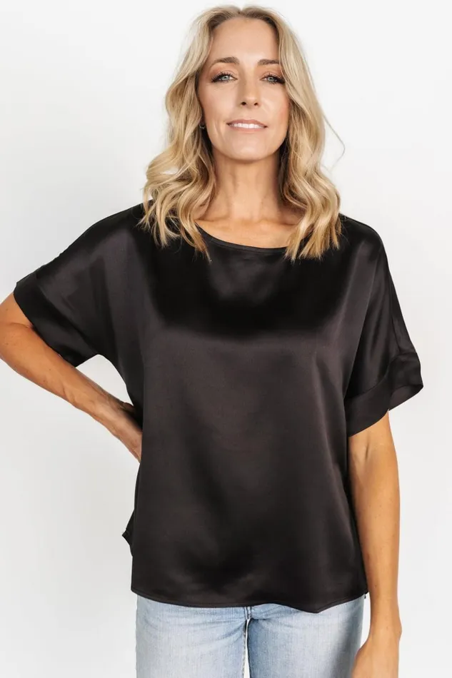 Baltic Born Blouses and Shirts Rory Satin Top Black 8211 Women Baltic Born Blouses and Shirts Rory Satin Top Black 8211 Women
