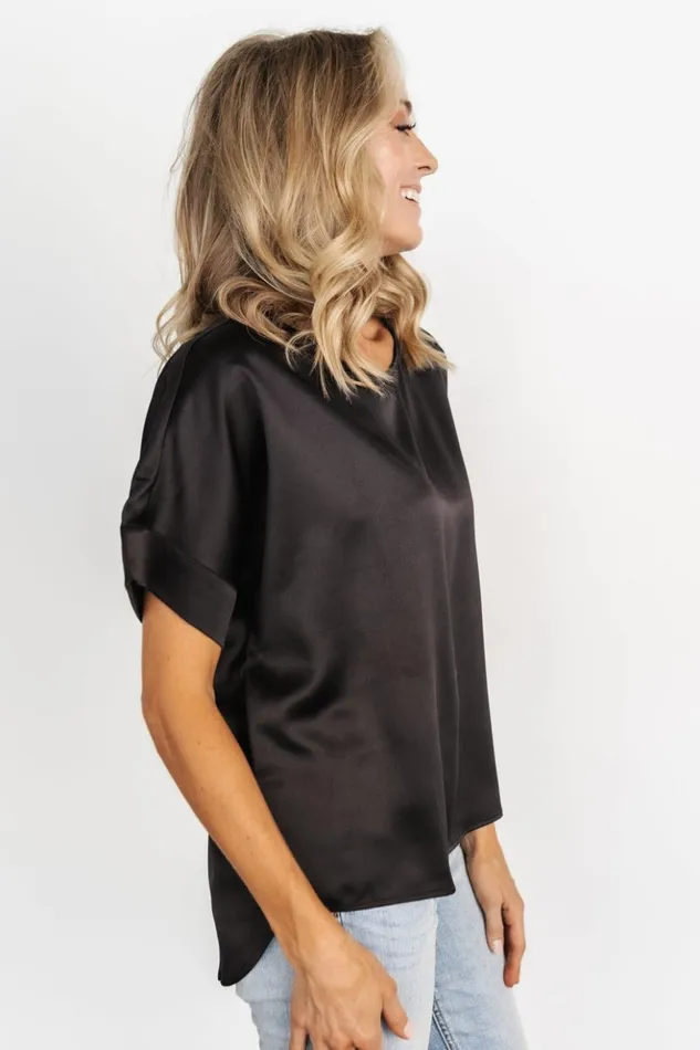 Baltic Born Blouses and Shirts Rory Satin Top Black 8211 Women Baltic Born Blouses and Shirts Rory Satin Top Black 8211 Women